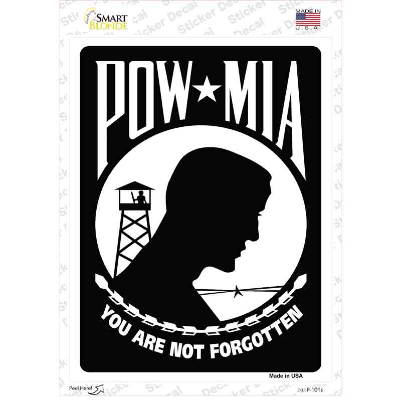 P-101s-M POW MIA Novelty Rectangle Sticker Decal, Medium