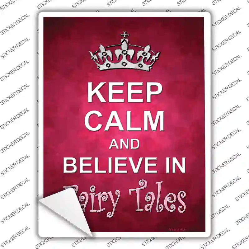 P-1170s-S Keep Calm Believe Novelty Rectangle Sticker Decal, Small