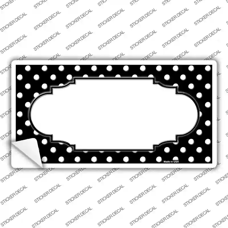 LP-4350s-L Scallop Black White Polka Dot Novelty Sticker Decal, Large