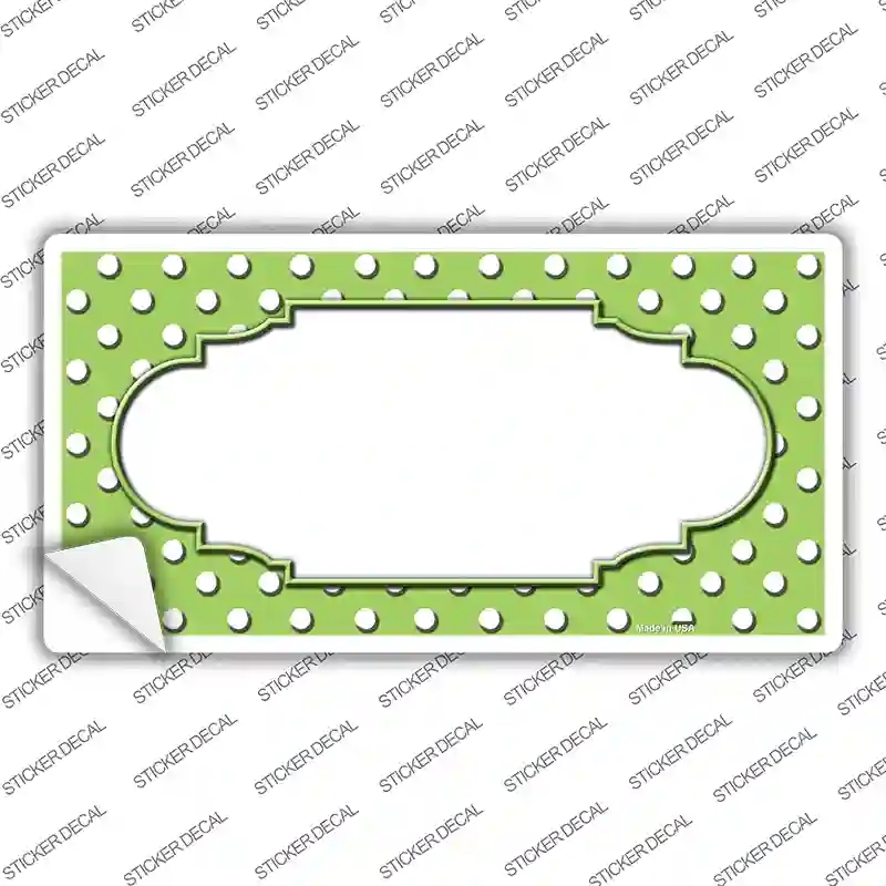 LP-4361s-S Scallop Lime Green White Polka Dot Novelty Sticker Decal, Small