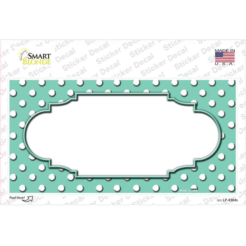 LP-4364s-M Scallop Mint White Polka Dot Novelty Sticker Decal, Medium