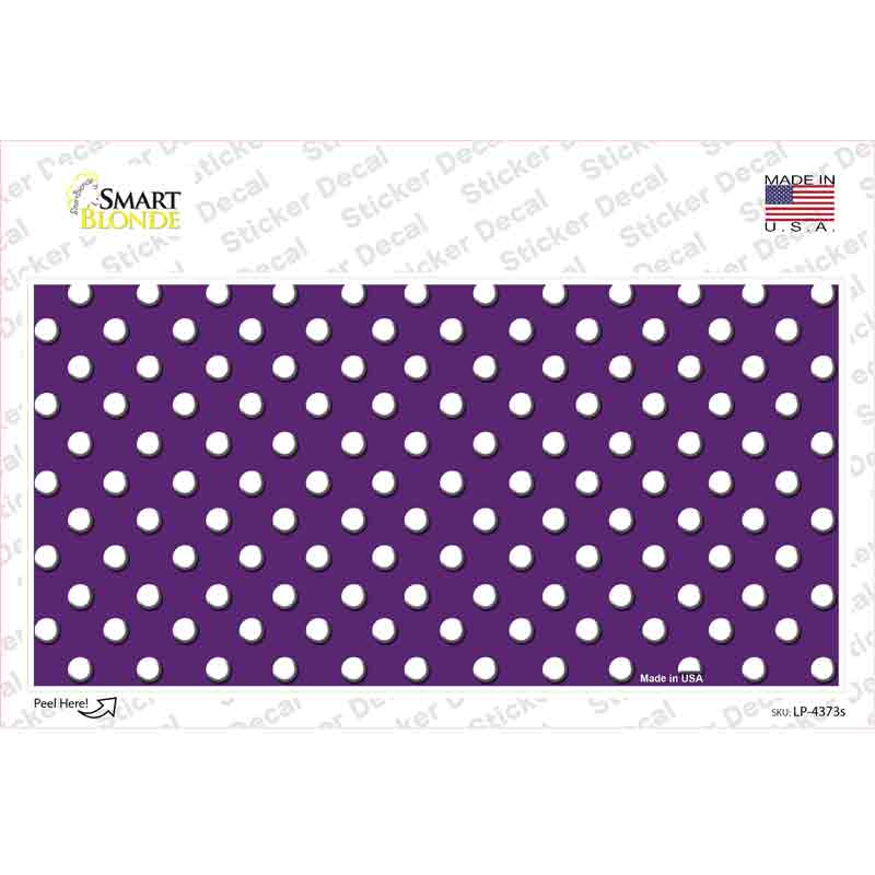 LP-4373s-M Purple Polka Dot Novelty Sticker Decal, Medium