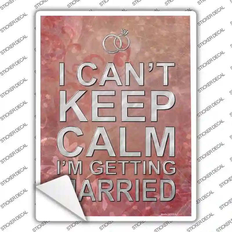 P-1202s-XL I Cant Keep Calm Novelty Rectangle Sticker Decal, Extra Large