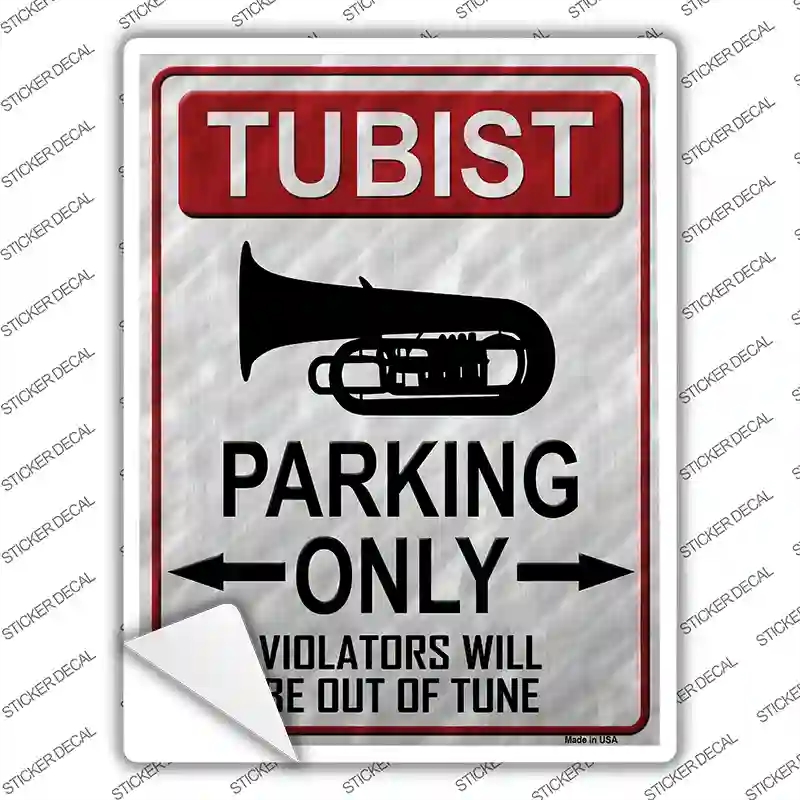 P-1223s-L Tubist Parking Novelty Rectangle Sticker Decal, Large