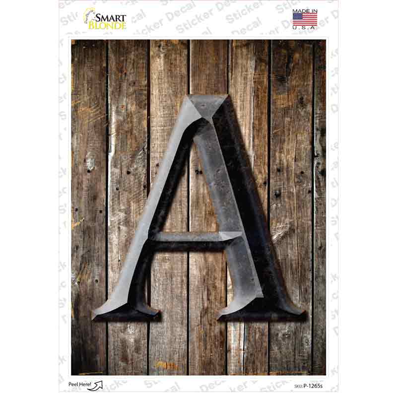 P-1265s-M Letter A Novelty Rectangle Sticker Decal, Medium