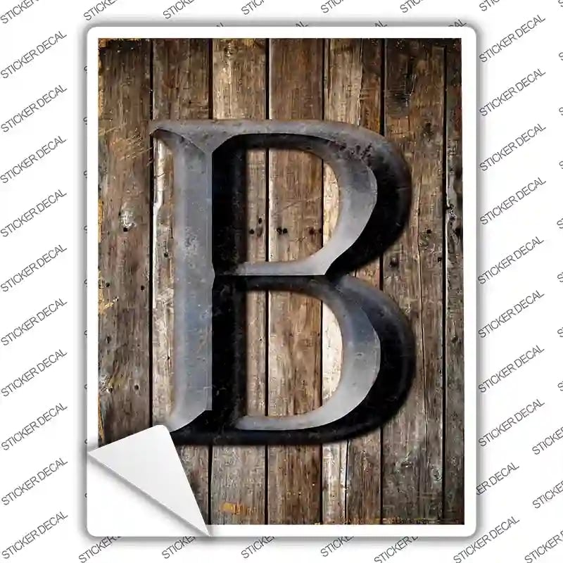 P-1266s-S Letter B Novelty Rectangle Sticker Decal, Small
