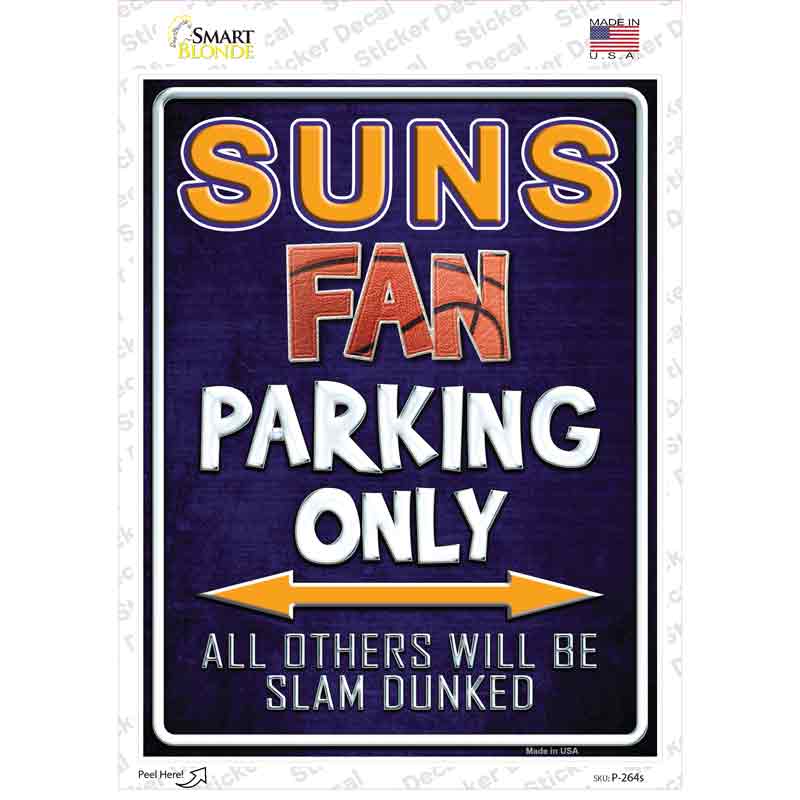 P-264s-M Suns Novelty Rectangle Sticker Decal, Medium