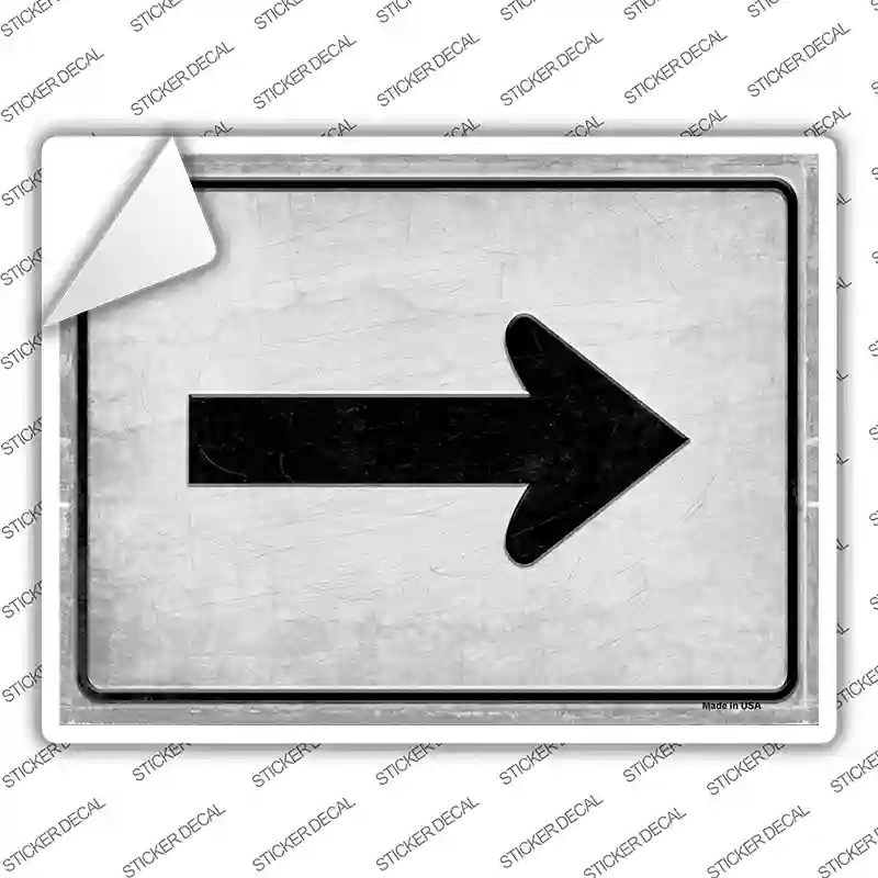 P-2662s-XL Right Arrow Novelty Rectangle Sticker Decal, Extra Large
