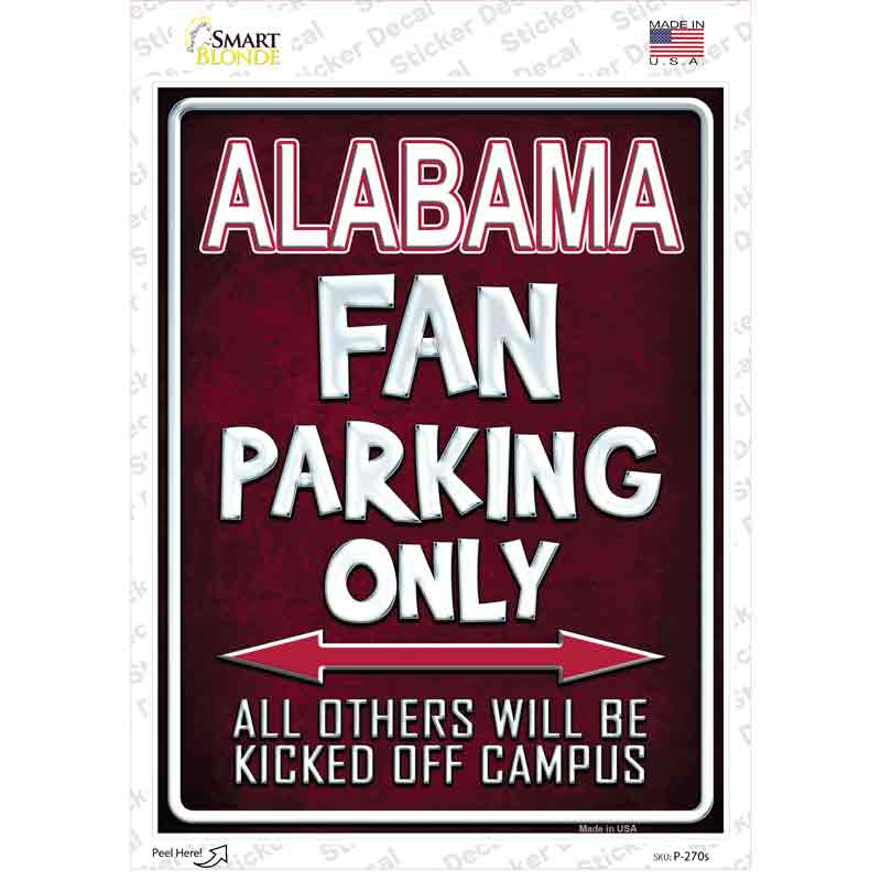 P-270s-M Alabama Novelty Rectangle Sticker Decal, Medium