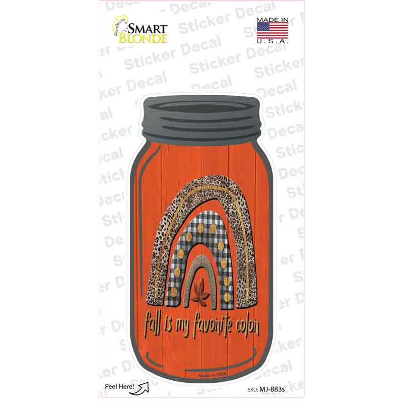 MJ-883s-M Fall My Favorite Color Novelty Mason Jar Sticker Decal, Medium