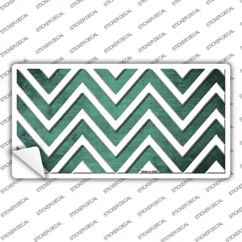 LP-7066s-S Mint White Chevron Oil Rubbed Novelty Sticker Decal, Small