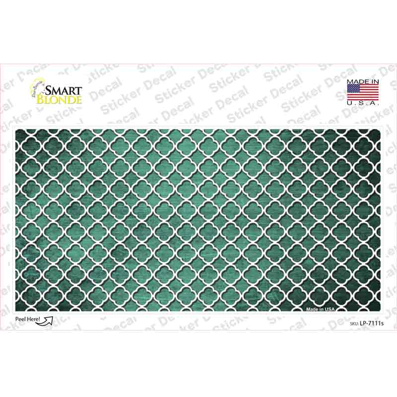 LP-7111s-M Mint White Quatrefoil Oil Rubbed Novelty Sticker Decal, Medium