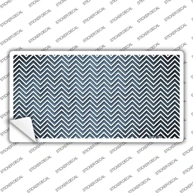 LP-7154s-S Light Blue White Small Chevron Oil Rubbed Novelty Sticker Decal, Small