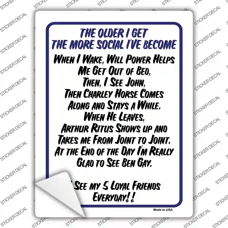 P-707s-S The Older I Get Novelty Rectangle Sticker Decal, Small
