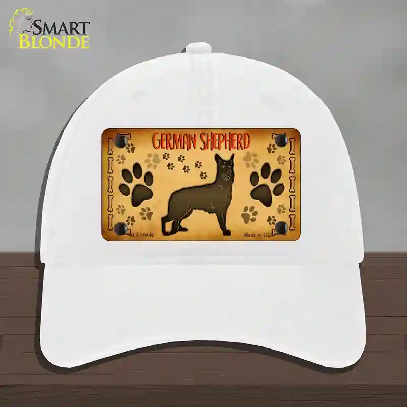 HAT14-MLP-10446 German Shepherd Novelty License Plate Hat, Unconstructed Cotton - White