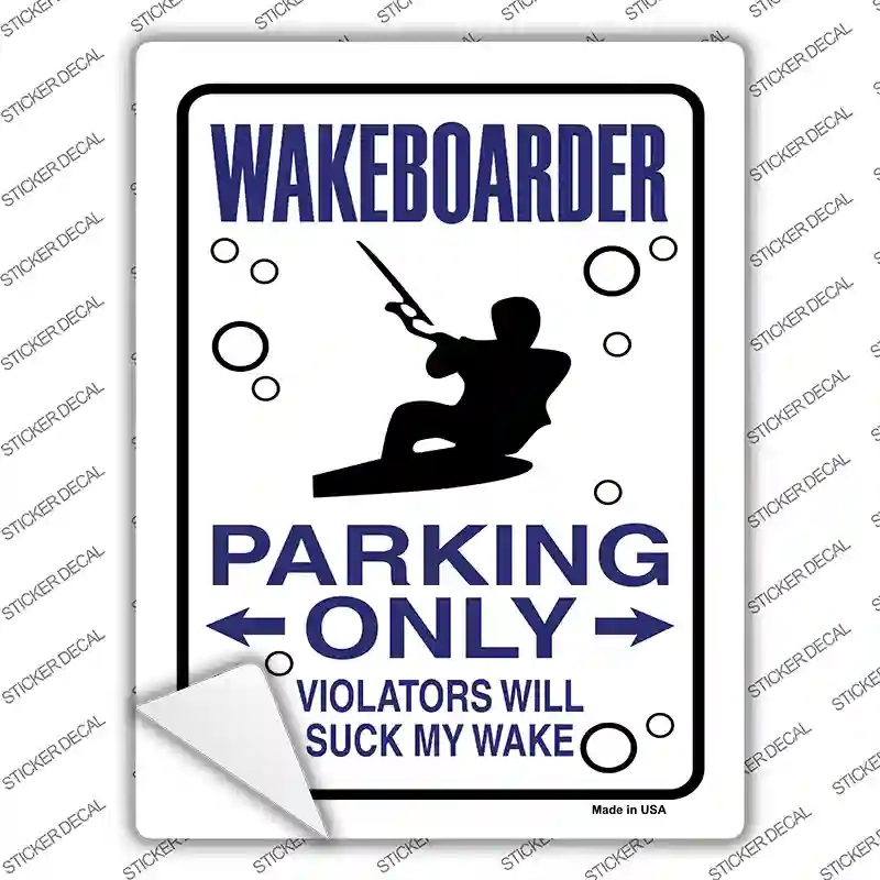 P-836s-L Wakeboarder Only Novelty Rectangle Sticker Decal, Large