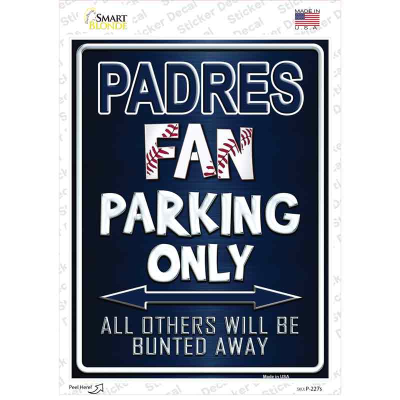 P-227s-M Padres Novelty Rectangle Sticker Decal, Medium