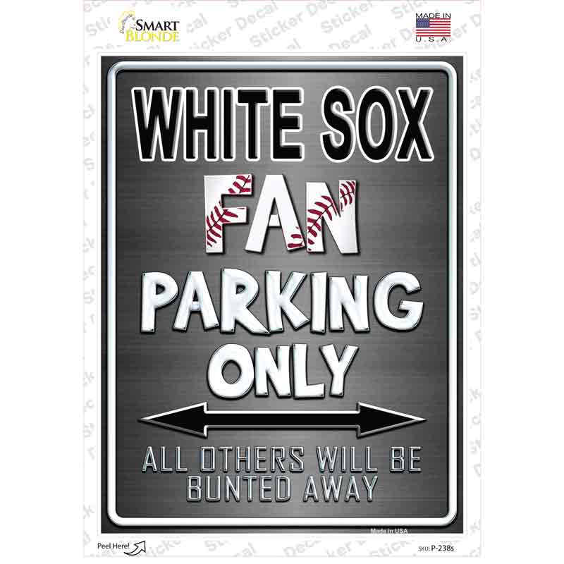 P-238s-M White Sox Novelty Rectangle Sticker Decal, Medium