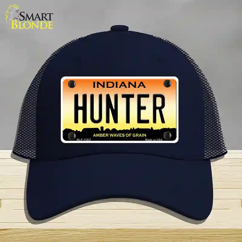 HAT16-MLP-11937 Hunter Indiana Novelty License Plate Hat, Mesh - Navy
