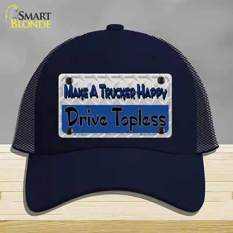 HAT16-MLP-1203 Make a Mesh Happy Novelty License Plate Hat, Mesh - Navy