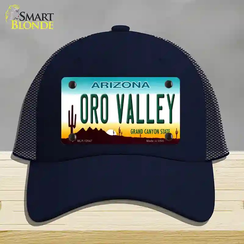 HAT16-MLP-12047 Oro Valley Arizona Novelty License Plate Hat, Mesh - Navy