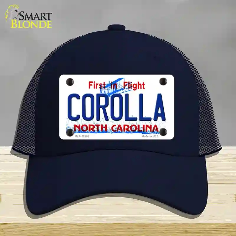 HAT16-MLP-12108 Corolla North Carolina State Novelty License Plate Hat, Mesh - Navy