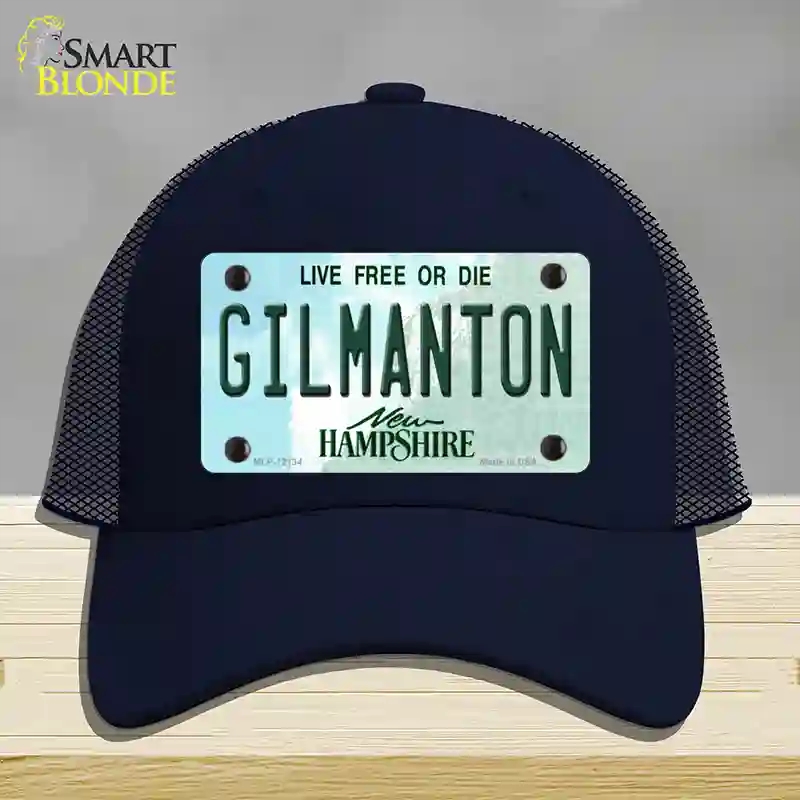 HAT16-MLP-12134 Gilmanton   Hampshire Novelty License Plate Hat, Mesh - Navy