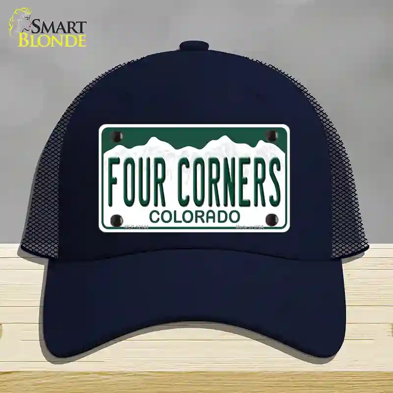 HAT16-MLP-12144 Four Corners Colorado Novelty License Plate Hat, Mesh - Navy