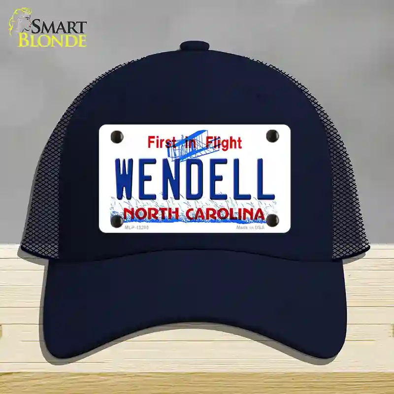 HAT16-MLP-12295 North Carolina Wendell Novelty License Plate Hat, Mesh - Navy