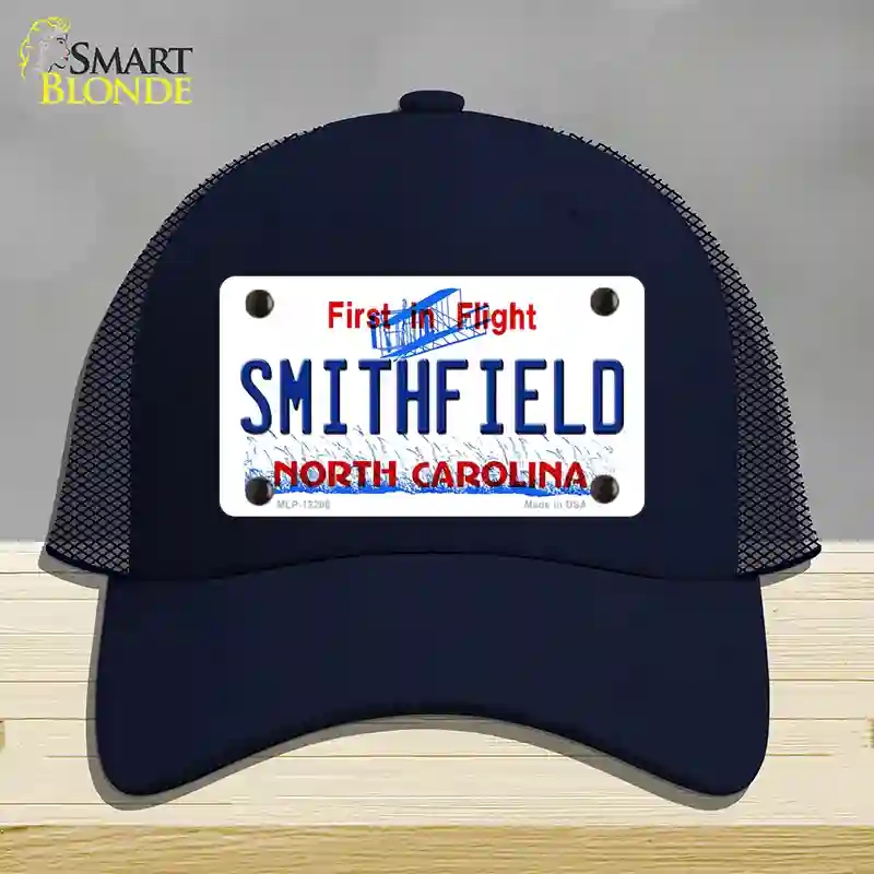 HAT16-MLP-12296 North Carolina Smithfield Novelty License Plate Hat, Mesh - Navy