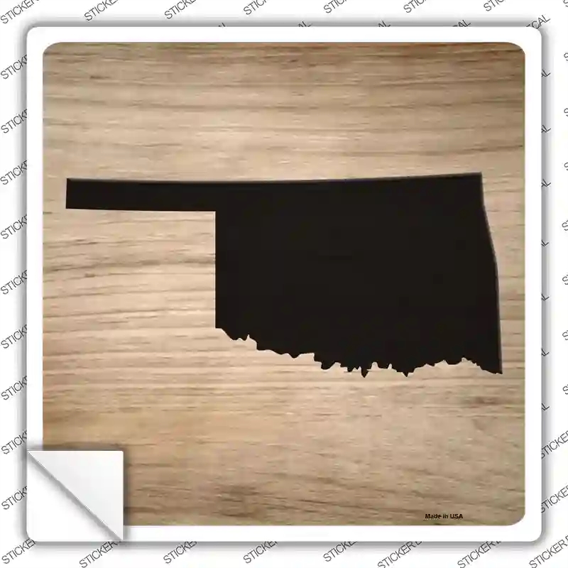 SQ-1088s-XL Oklahoma Shape Letter Tile Novelty Square Sticker Decal, Extra Large
