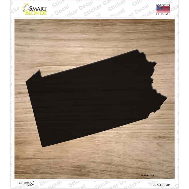 SQ-1090s-M Pennsylvania Shape Letter Tile Novelty Square Sticker Decal, Medium