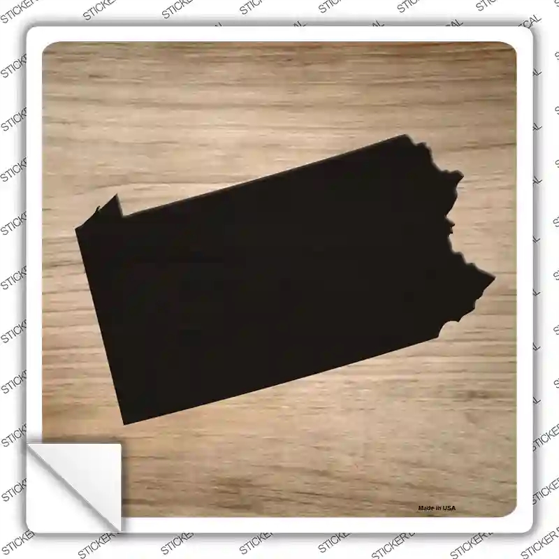 SQ-1090s-XL Pennsylvania Shape Letter Tile Novelty Square Sticker Decal, Extra Large