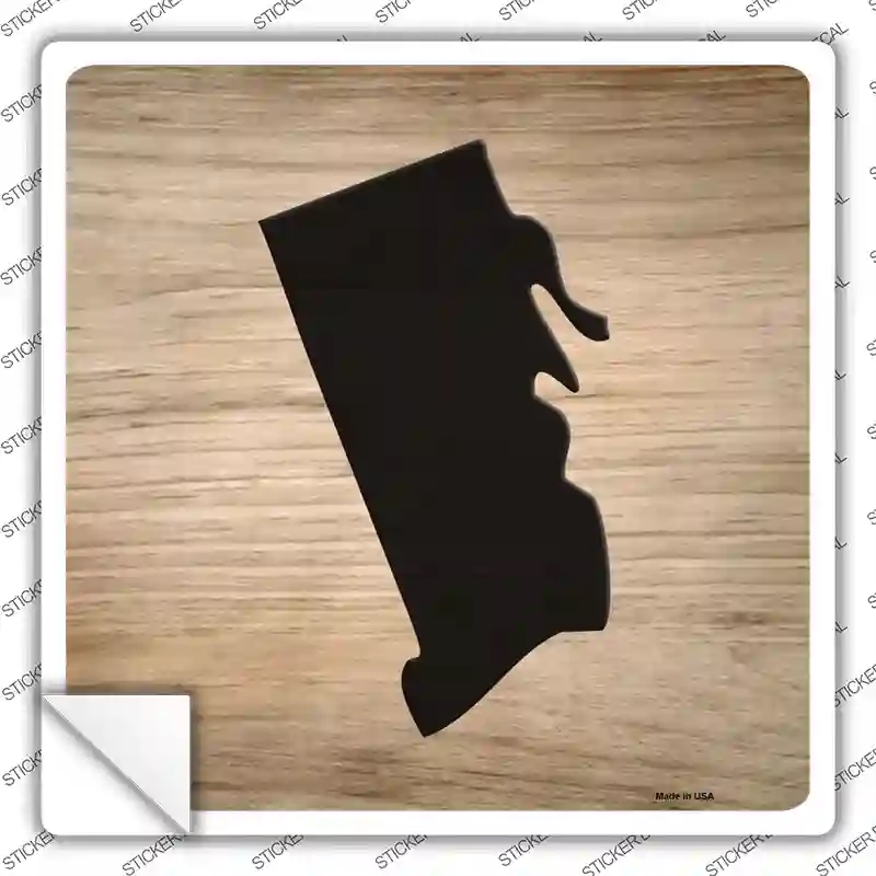 SQ-1091s-S Rhode Island Shape Letter Tile Novelty Square Sticker Decal, Small