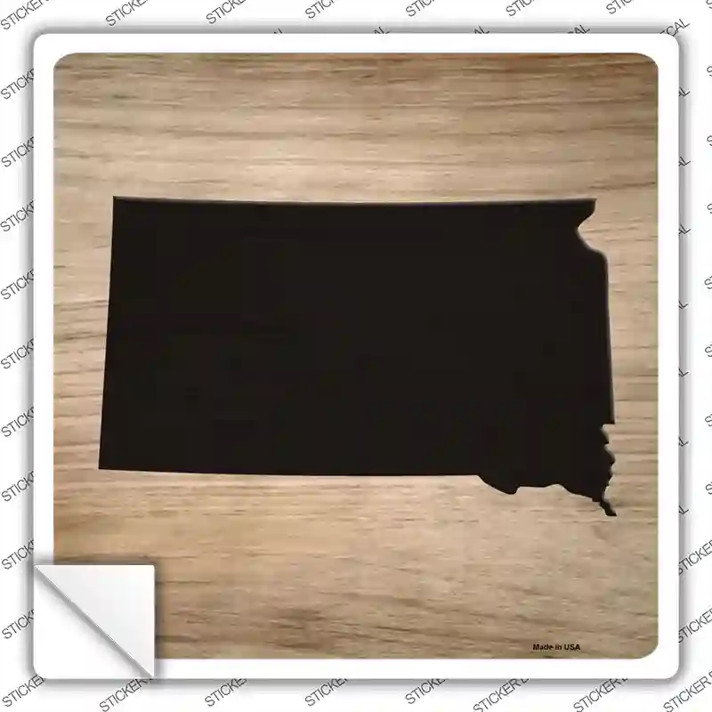 SQ-1093s-S South Dakota Shape Letter Tile Novelty Square Sticker Decal, Small