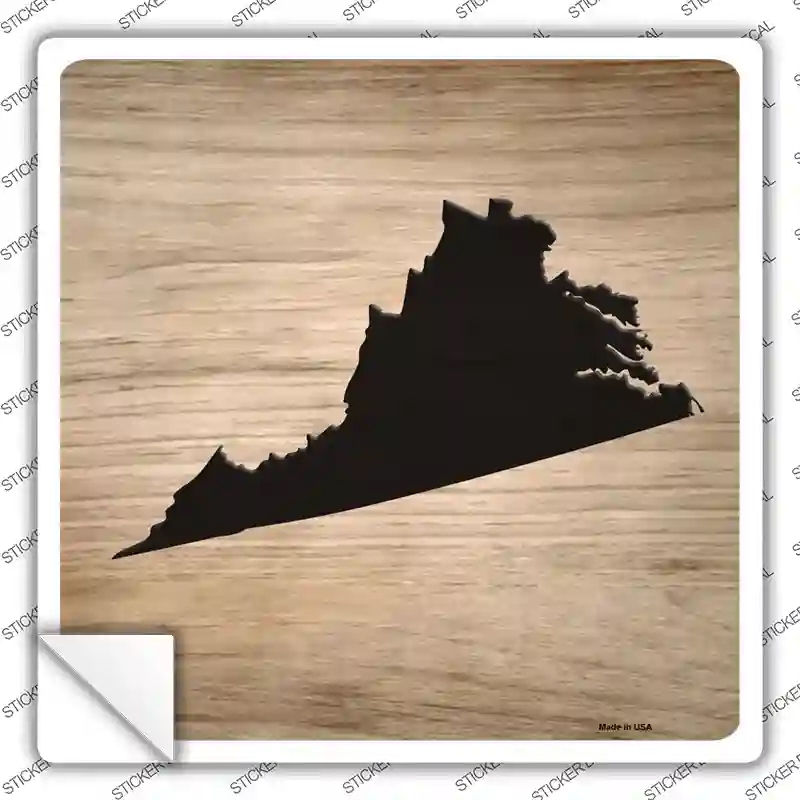 SQ-1098s-XL Virginia Shape Letter Tile Novelty Square Sticker Decal, Extra Large