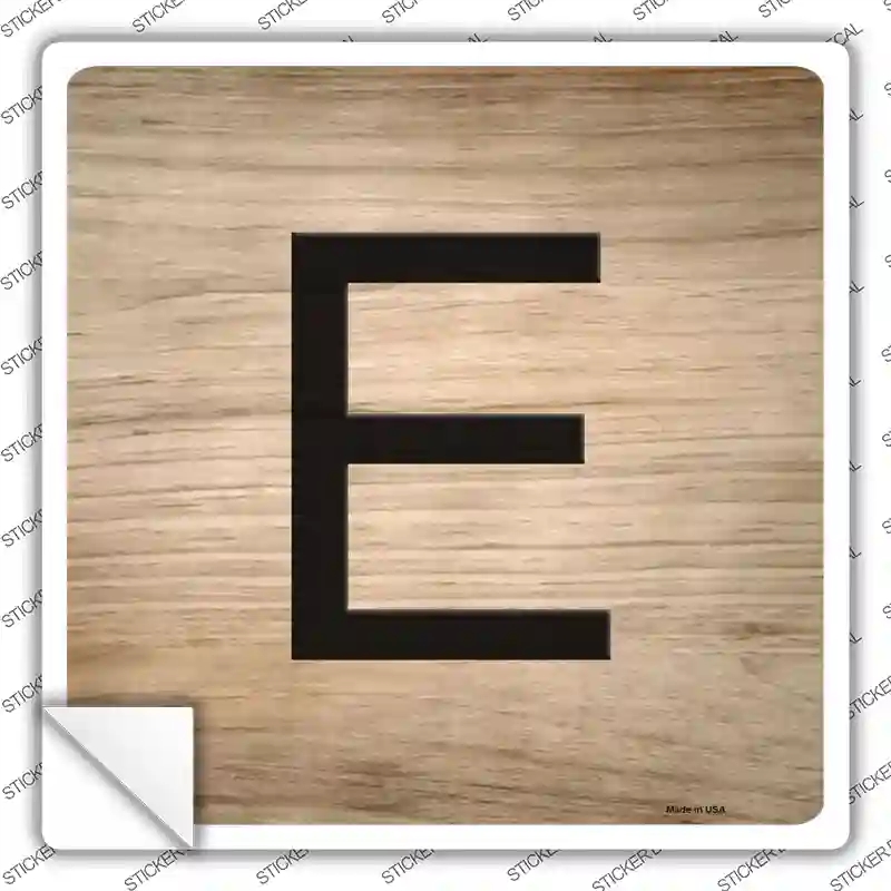 SQ-1107s-S E Letter Tile Novelty Square Sticker Decal, Small