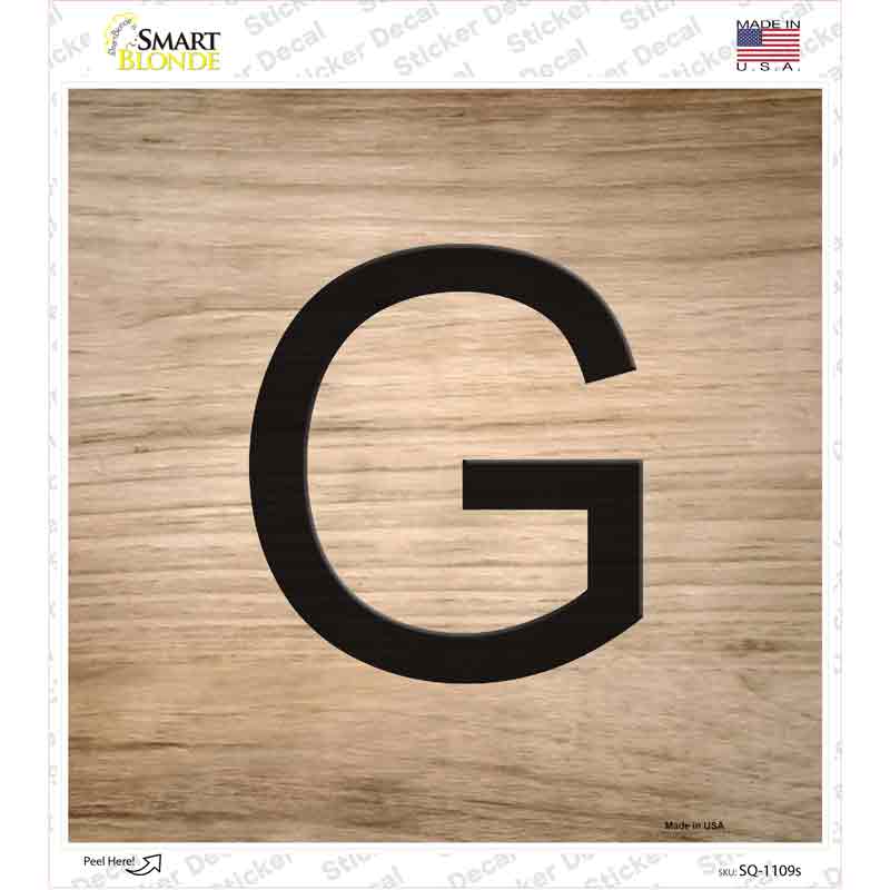 SQ-1109s-M G Letter Tile Novelty Square Sticker Decal, Medium