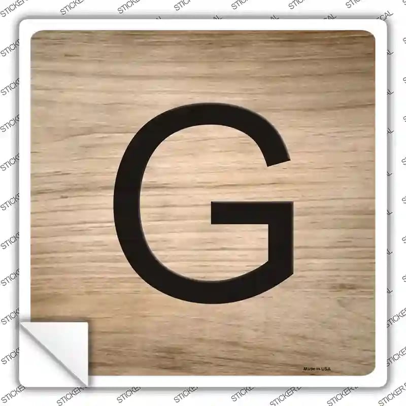 SQ-1109s-S G Letter Tile Novelty Square Sticker Decal, Small