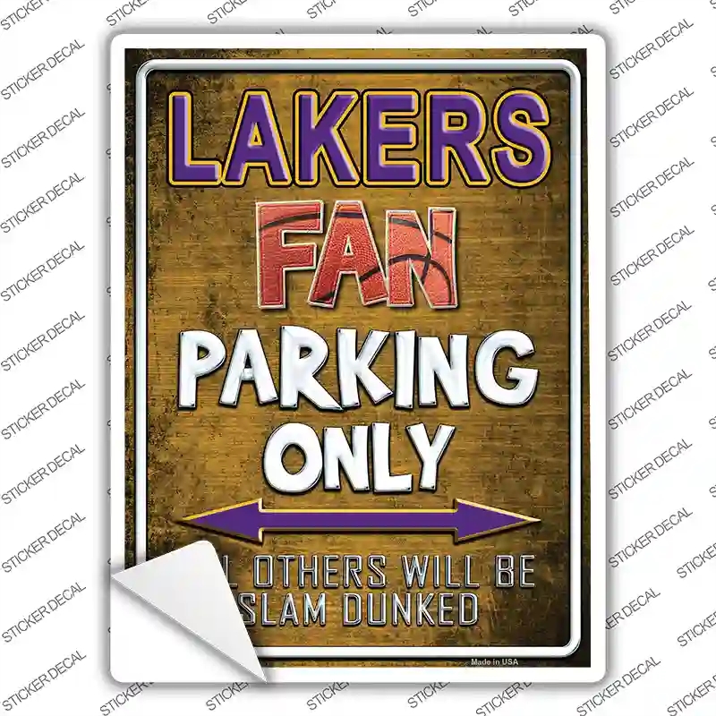 P-253s-L Lakers Novelty Rectangle Sticker Decal, Large