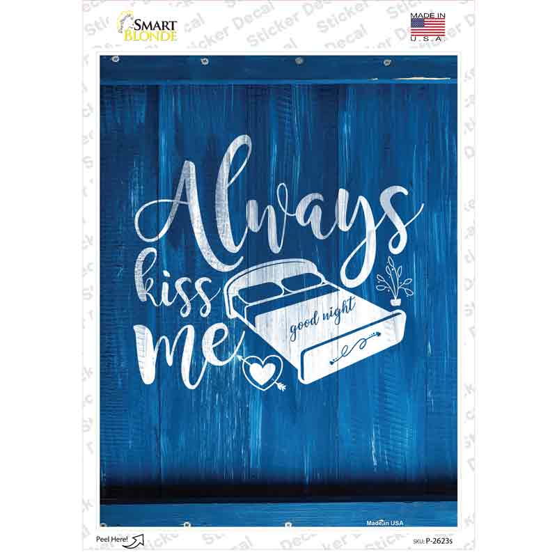 P-2623s-M Kiss Me Goodnight Novelty Rectangular Sticker Decal, Medium