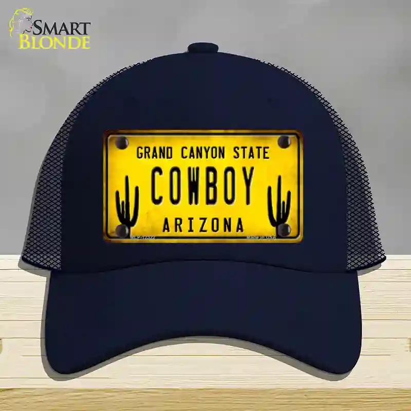 HAT16-MLP-12322 Arizona Cowboy Novelty License Plate Hat, Mesh - Navy