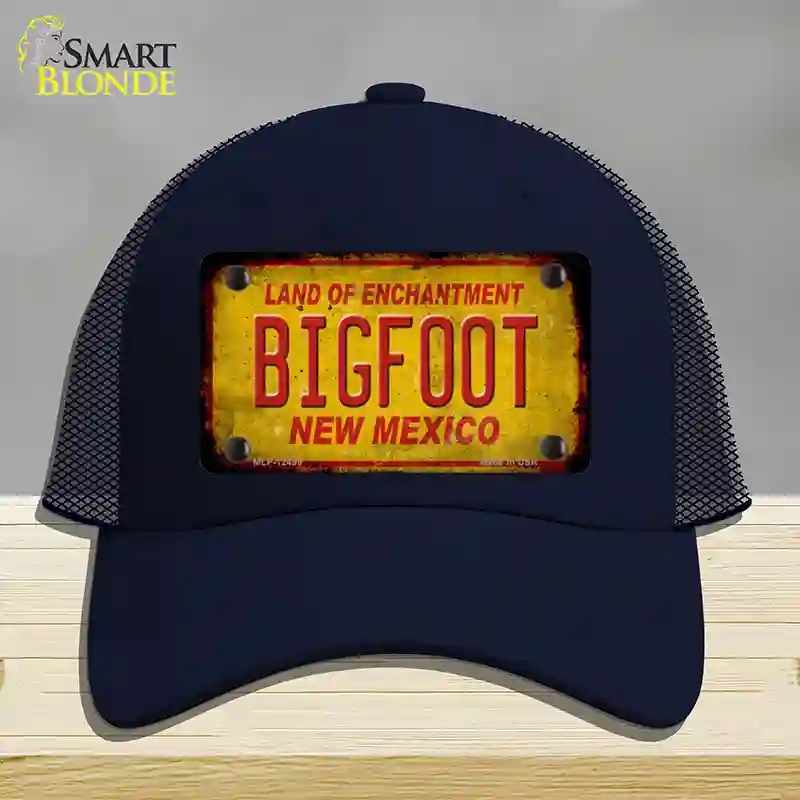 HAT16-MLP-12495 Bigfoot   Mexico Novelty License Plate Hat, Mesh - Navy