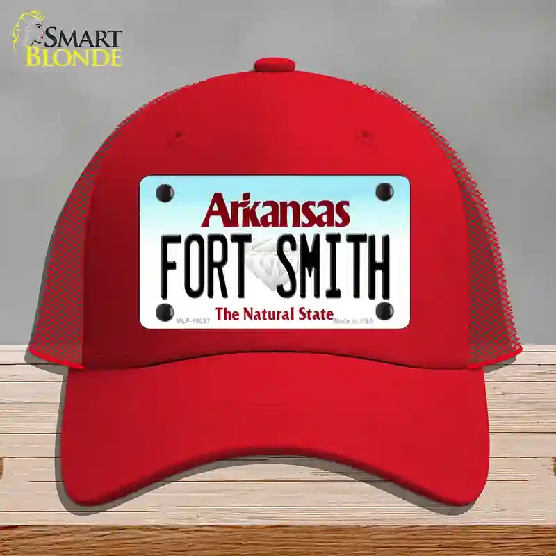 HAT17-MLP-10027 Fort Smith Arkansas Novelty License Plate Hat, Mesh - Red
