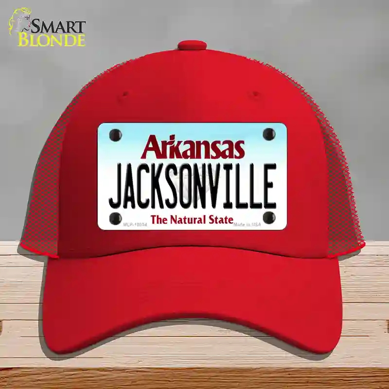 HAT17-MLP-10034 Jacksonville Arkansas Novelty License Plate Hat, Mesh - Red