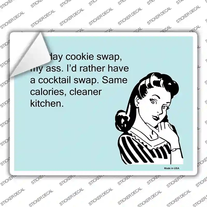 P-944s-XL Holiday Cookie Swap Novelty Rectangle Sticker Decal, Extra Large