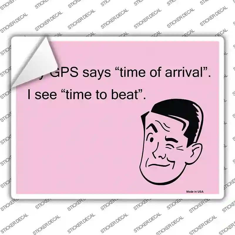 P-949s-S Time of Arrival Novelty Rectangle Sticker Decal, Small
