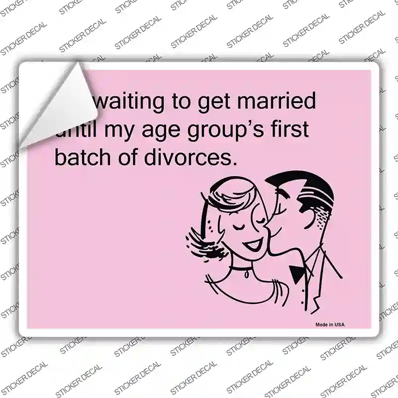 P-962s-L Im Waiting to Get Married Novelty Rectangle Sticker Decal, Large