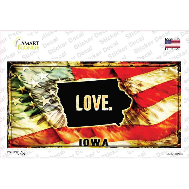 LP-8601s-M Iowa Love Novelty Sticker Decal, Medium