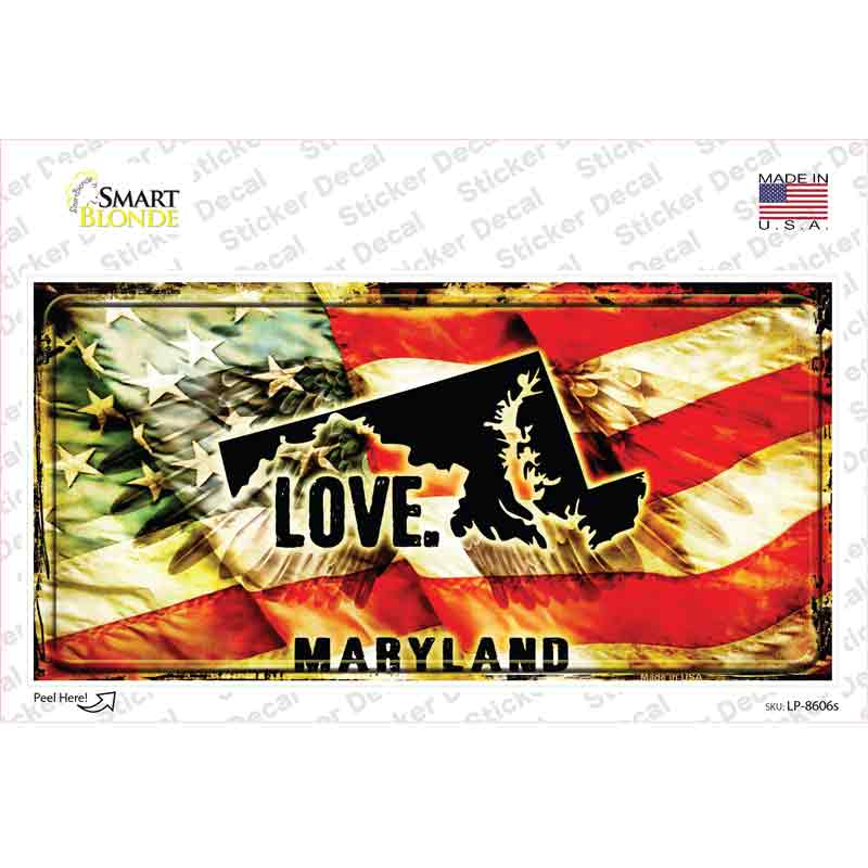 LP-8606s-M Maryland Love Novelty Sticker Decal, Medium